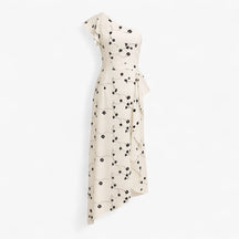 Women's Dress : Jurk Dames Zwart - Stijlvolle Lange met Rouches in Zwart-Wit van Pantino