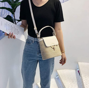 bags : Strandtas Dames - Handgeweven Stro Chique Zomer - Stro in van Pantino