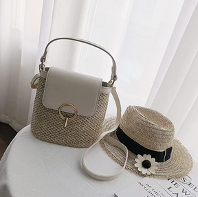 bags : Strandtas Dames - Handgeweven Stro Chique Zomer - Stro in van Pantino