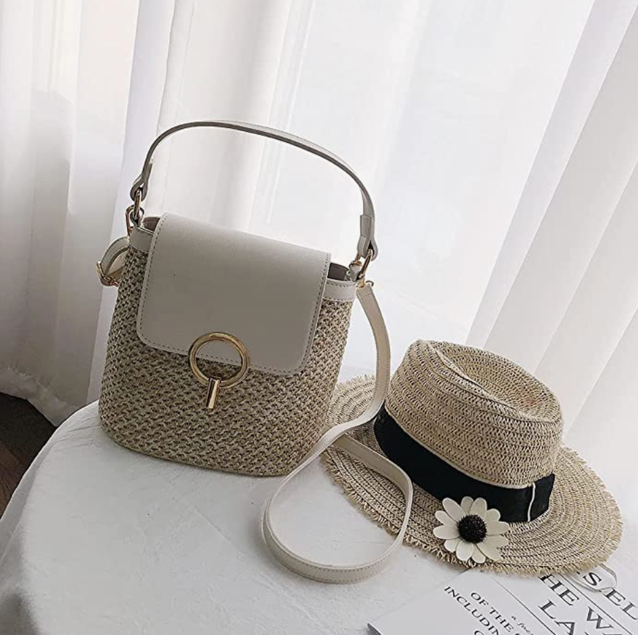 bags : Strandtas Dames - Handgeweven Stro Chique Zomer - Stro in van Pantino