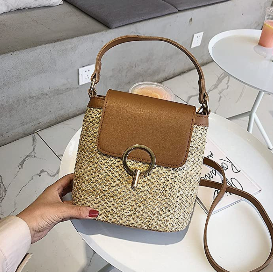 bags : Strandtas Dames - Handgeweven Stro Chique Zomer - Stro in van Pantino