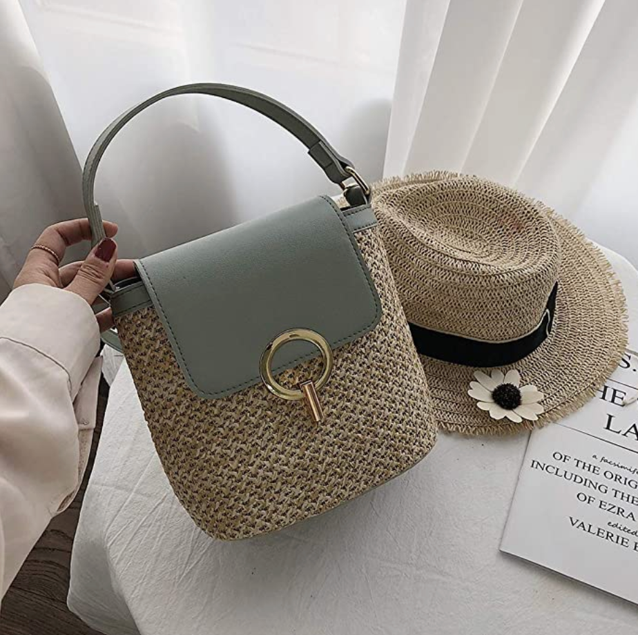 bags : Strandtas Dames - Handgeweven Stro Chique Zomer - Stro in van Pantino