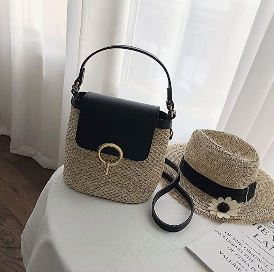 bags : Strandtas Dames - Handgeweven Stro Chique Zomer - Stro in van Pantino