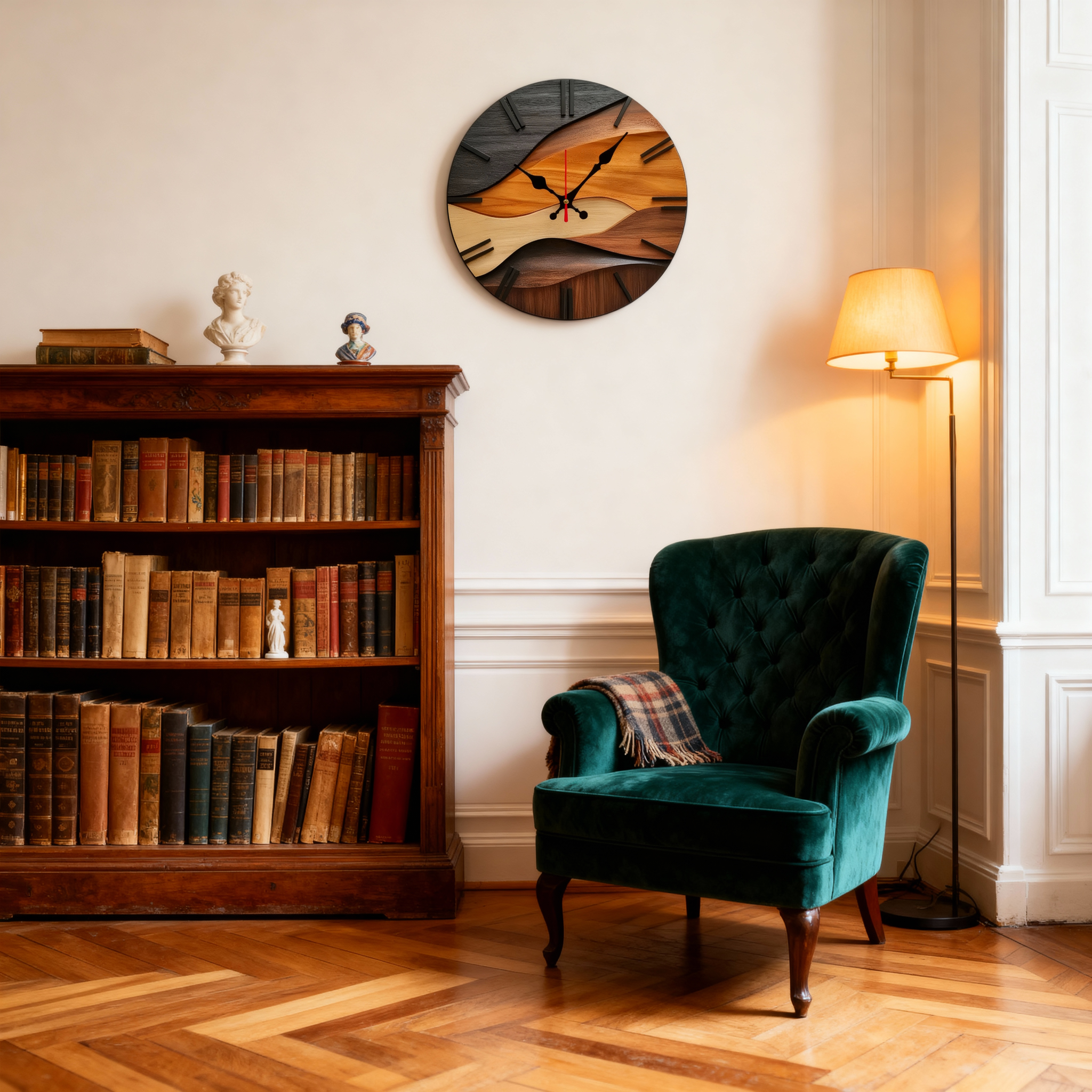 Horloges murales : Houten Wandklok Modern Design Groot formaat voor Woonkamer/Keuken in van Pantinoshop