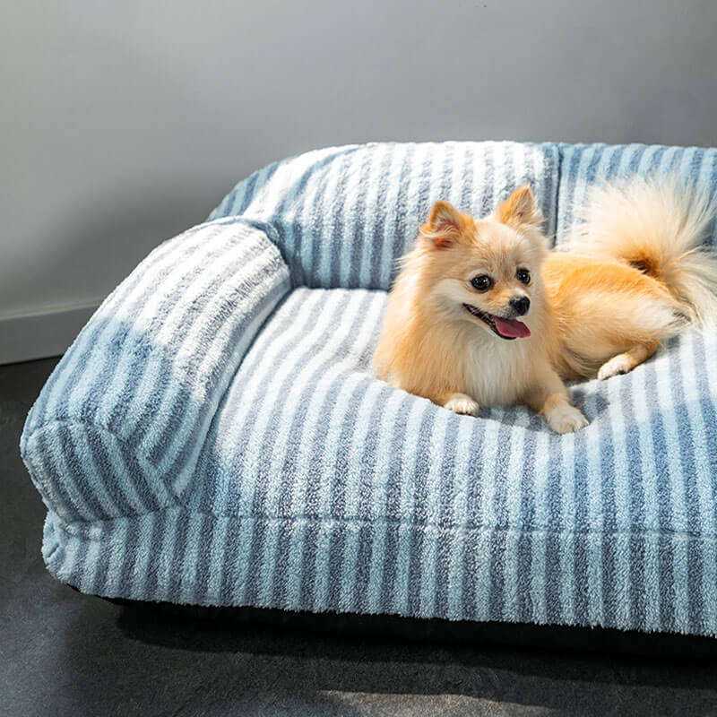 pets : Gestreept Orthopedic Comfort Hondenbed - Blauw in van Pantino