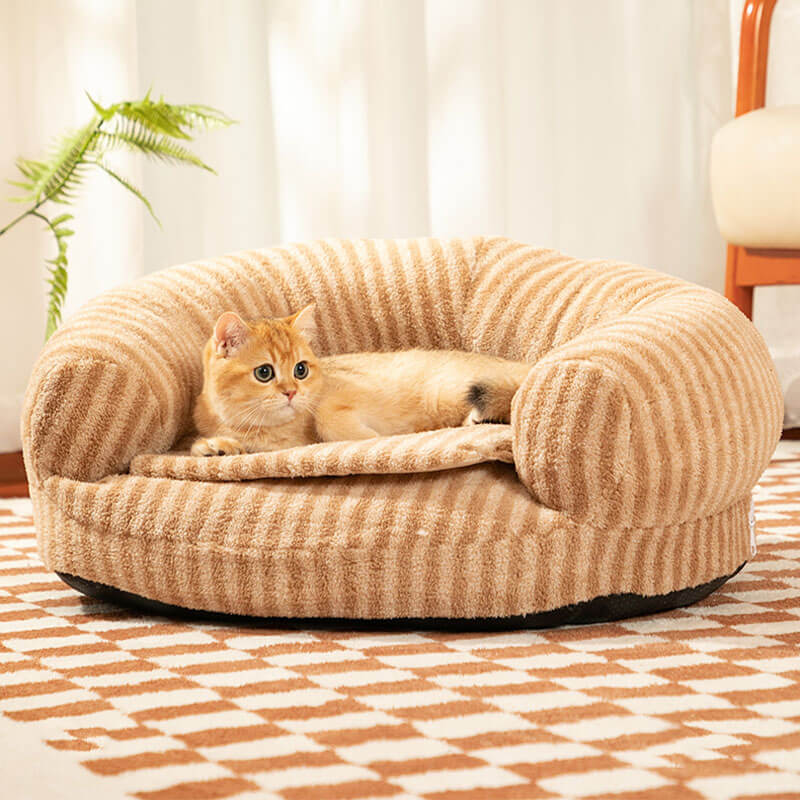 pets : Gestreept Orthopedic Comfort Hondenbed - Blauw in Khaki van Pantino