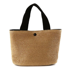 bags : Bohemian Rotan Emmer Schoudertas Dames - Geweven Zomers Design - Rotan in Zwart van Pantino