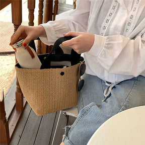bags : Bohemian Rotan Emmer Schoudertas Dames - Geweven Zomers Design - Rotan in van Pantino