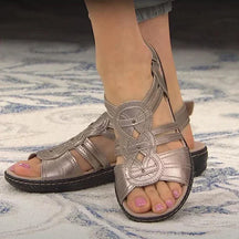 Sandals : Sandalen Dames Goud - Orthopedische - Ideaal voor Dagelijks Comfort en Gezonde Voet Ondersteuning in Goud van Pantino