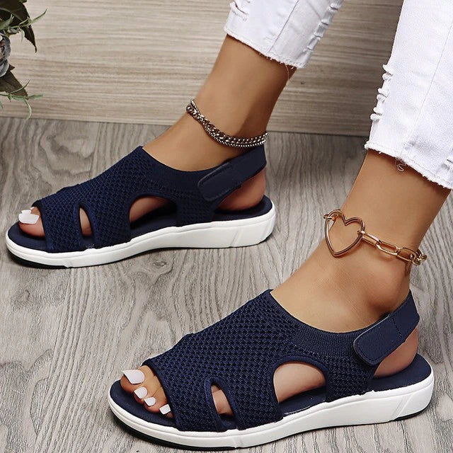 Sandals : Dames Sandalen - Orthopedisch Design voor Ultiem Comfort en Elegantie - Khaki in Blauw van Pantino