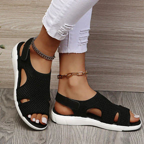 Sandals : Dames Sandalen - Orthopedisch Design voor Ultiem Comfort en Elegantie - Khaki in Zwart van Pantino