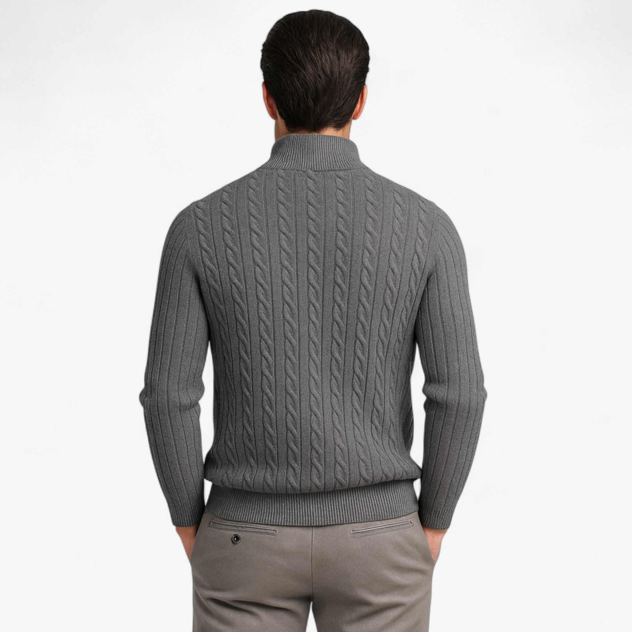 Herentruien : Heren Half-zip Trui van Luxe Wolmix in van Pantino