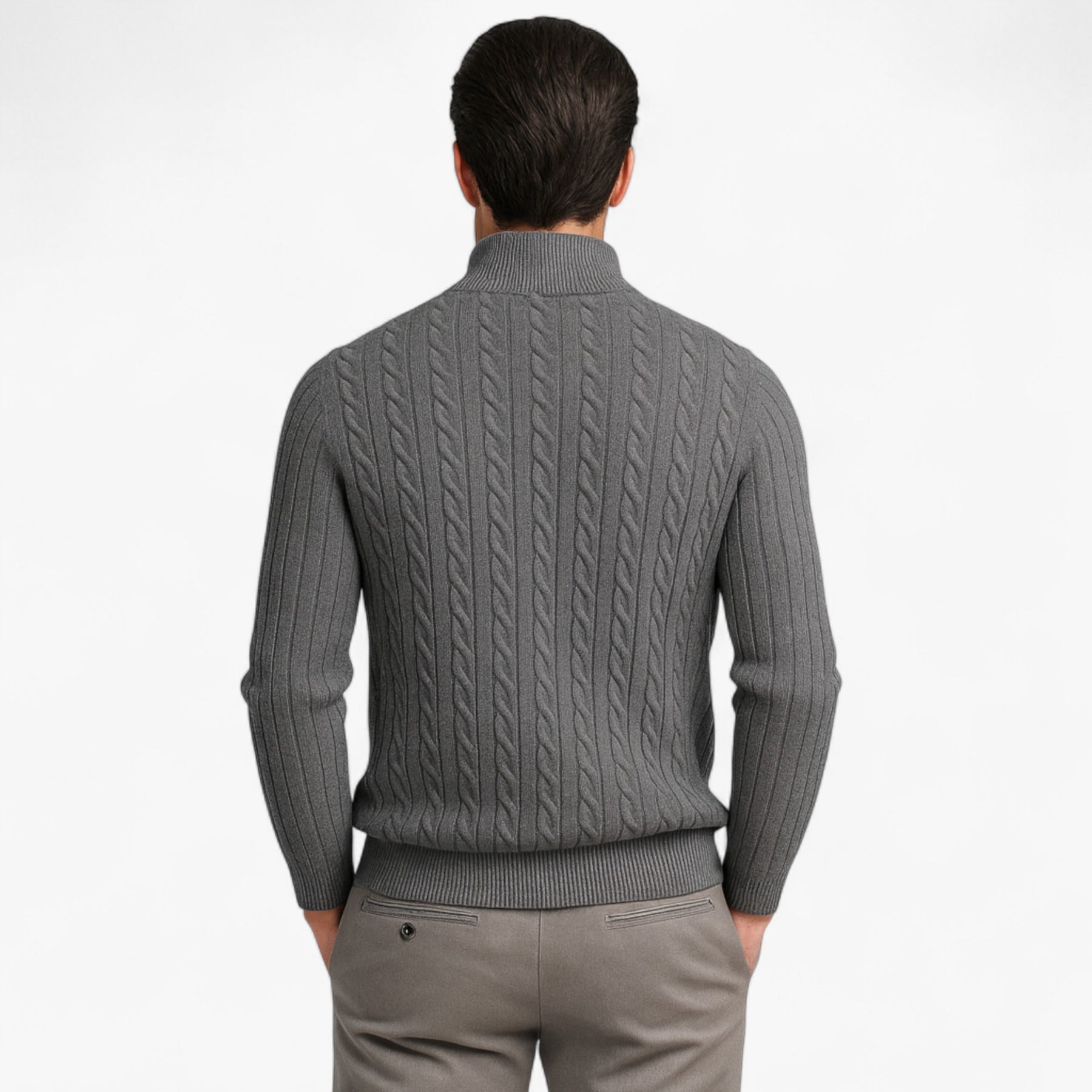 Herentruien : Heren Half-zip Trui van Luxe Wolmix in van Pantino