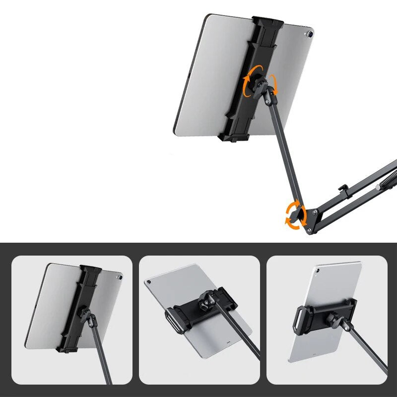 Tablet Stand : Verstelbare Tablet Houder - Stabiel Bureau Bed Keukentafel - Aluminium in van Pantino