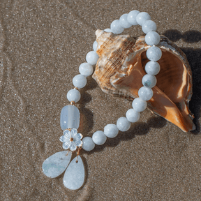 Bracelet : Purity&Harmony Witte Jade en Agaat Kralen in van Pantino