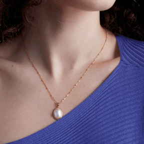Necklace : Ketting Kinderen - Original One of a Kind Luxe Vintage Gouden Parel in van Pantino