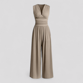 Women Set : Comfy Jumpsuit Dames met Top en Broek - Zwart in Khaki van Pantino