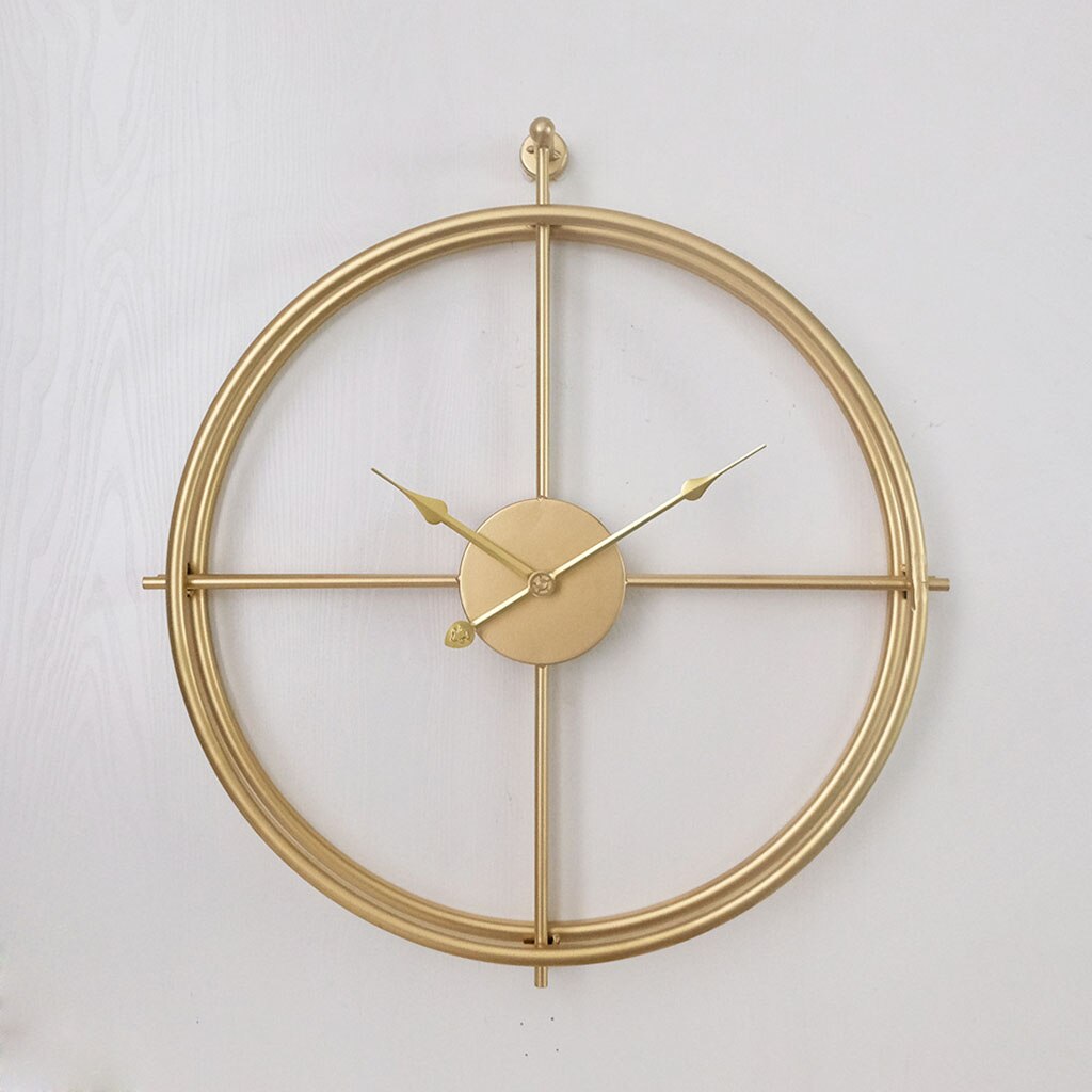 home & garden : Nordic Wandklok - Hedendaagse Wandklok - Verfraait Uw Ruimte met Scandinavische Charme in Gouden horloge met gouden wijzer van Pantino