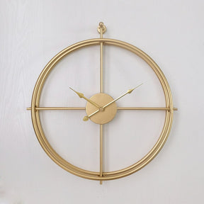 home & garden : Nordic Wandklok - Hedendaagse Wandklok - Verfraait Uw Ruimte met Scandinavische Charme in Gouden horloge met gouden wijzer van Pantino