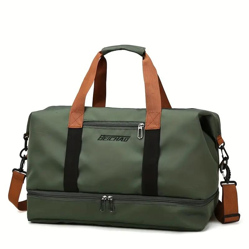 bags : Reistas Unisex Khaki - Tenzin Weekender Tas - Met Grote Capaciteit in Legergroen van Pantino