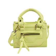 bags : Mini Schoudertas Dames Zwart - Trendy Vierkant Ritssluiting - PU-Leer in Groen van Pantino
