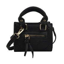 bags : Mini Schoudertas Dames Zwart - Trendy Vierkant Ritssluiting - PU-Leer in Zwart van Pantino