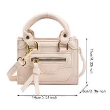 bags : Mini Schoudertas Dames Zwart - Trendy Vierkant Ritssluiting - PU-Leer in Wit van Pantino
