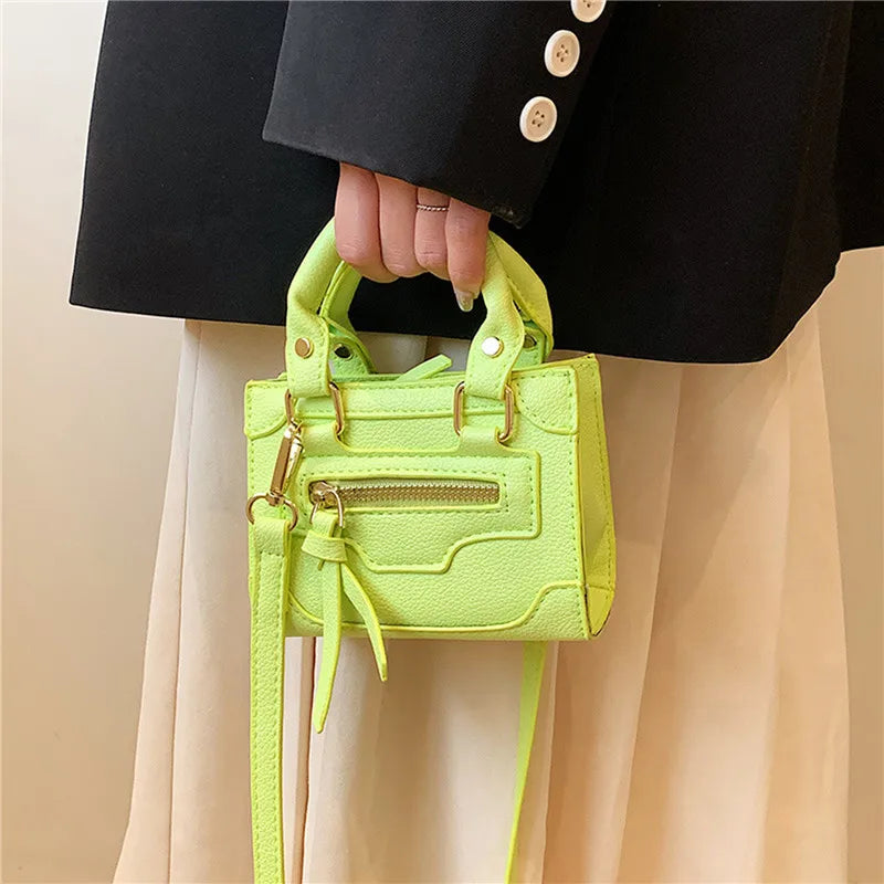 bags : Mini Schoudertas Dames Zwart - Trendy Vierkant Ritssluiting - PU-Leer in van Pantino