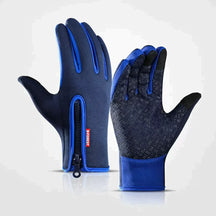 Gloves : Thermo Handschoenen Dames - Houd Je Handen Warm in Alle Weersomstandigheden - Zwart in Blauwe kleur van Pantino