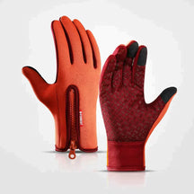 Gloves : Thermo Handschoenen Dames - Houd Je Handen Warm in Alle Weersomstandigheden - Zwart in Oranje van Pantino