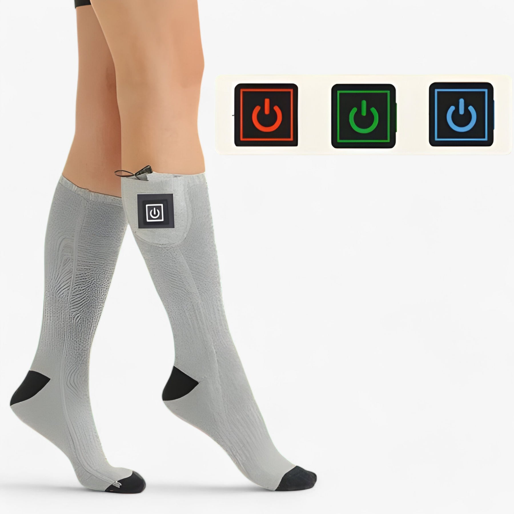 other : HeatSocks - Verstelbare Verwarmde Sokken met 2 Gratis Powerbanks voor Ultiem Comfort - Grijs (One-Size) in van Pantino