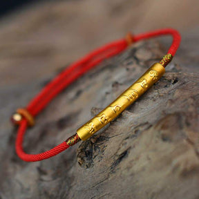 Bracelet : Tibetaanse Geluksarmband Goud - Boeddhisme Spiritueel - Kralen in van Pantino