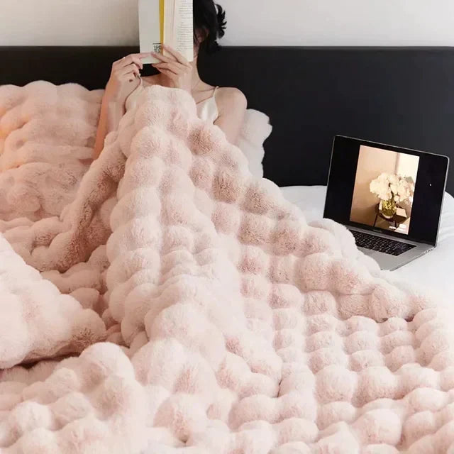 home & garden : Pluizige Imitatiebont Deken - Draagbaar Luxe Warm - Imitatiebont in van Pantino