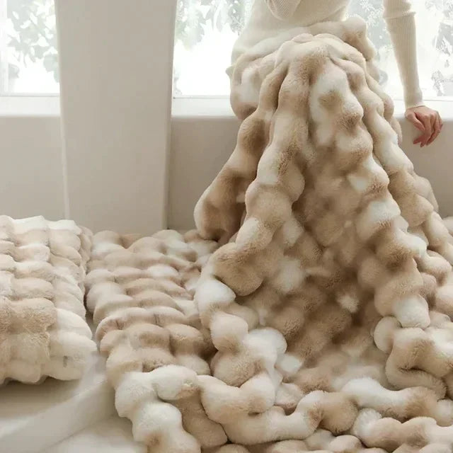 home & garden : Pluizige Imitatiebont Deken - Draagbaar Luxe Warm - Imitatiebont in van Pantino