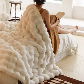 home & garden : Pluizige Imitatiebont Deken - Draagbaar Luxe Warm - Imitatiebont in van Pantino