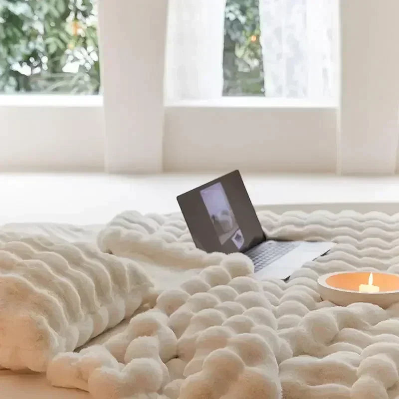 home & garden : Pluizige Imitatiebont Deken - Draagbaar Luxe Warm - Imitatiebont in van Pantino