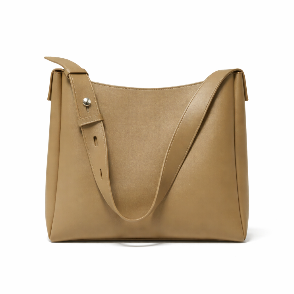 bags : Tote Bag Dames - Minimalistisch Design in Khaki van Pantino