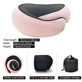 Travel Pillow : FluffyRest - Comfortabel Reiskussen Nekkussen - Grijs in Roze van Pantino