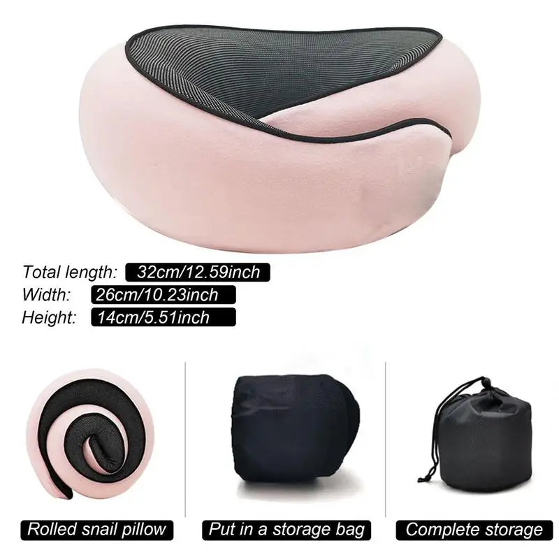 Travel Pillow : FluffyRest - Comfortabel Reiskussen Nekkussen - Grijs in Roze van Pantino