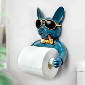 home & garden : Toiletpapierhouder Hondenvorm - Design Hygiënisch Grappig - Hout in Blauw van Pantino