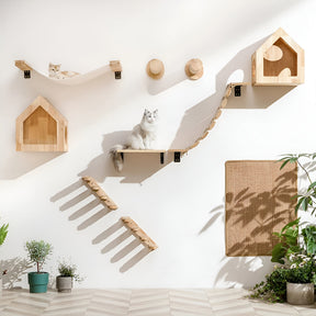 pets : Kattenklimplank Wandmontage - Krabpaal Instinct Training - Hout in van Pantino