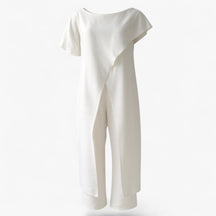 Women's Dress : Pantalon Dames Wit - Tweedelige Set Top in Wit van Pantino