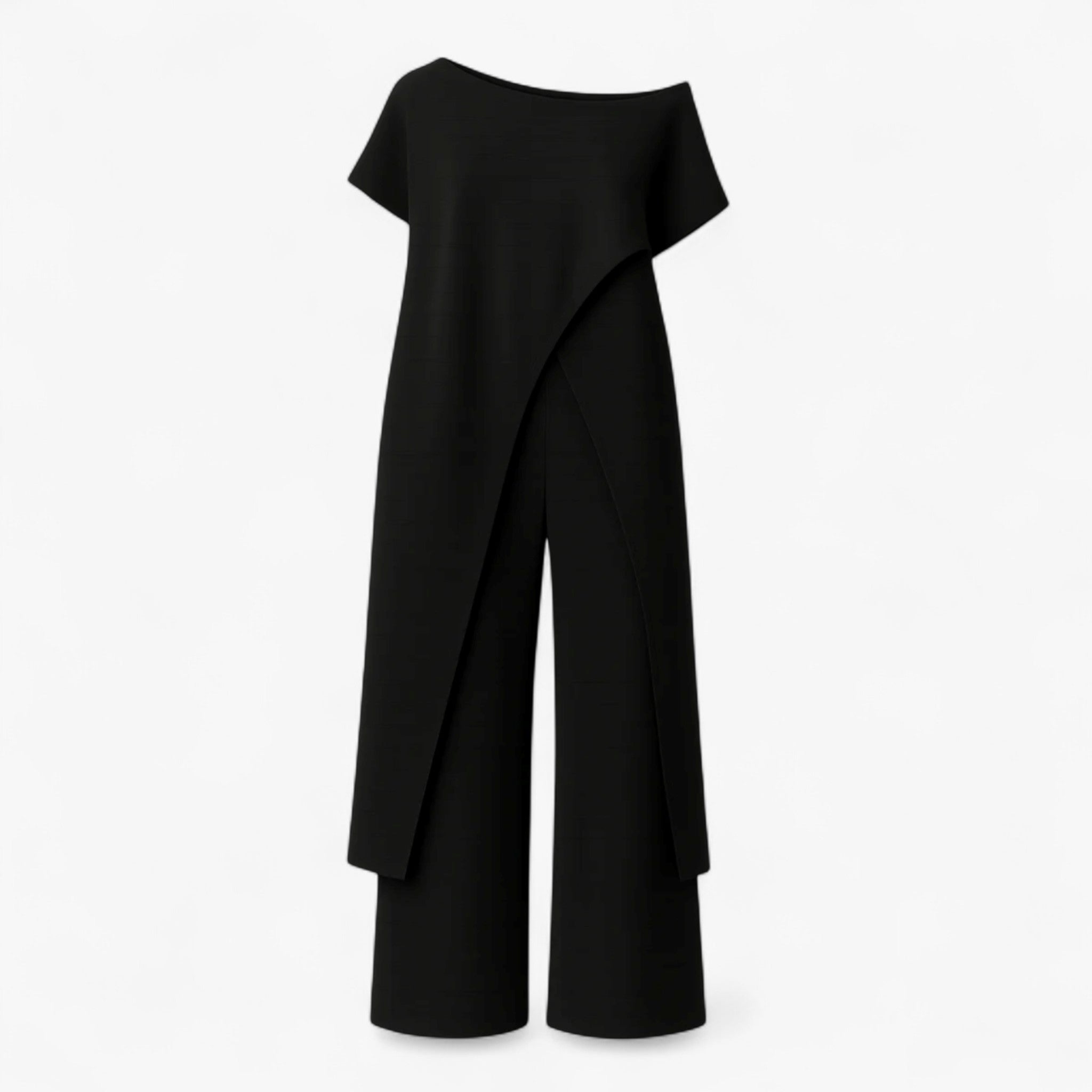 Women's Dress : Pantalon Dames Wit - Tweedelige Set Top in Zwart van Pantino
