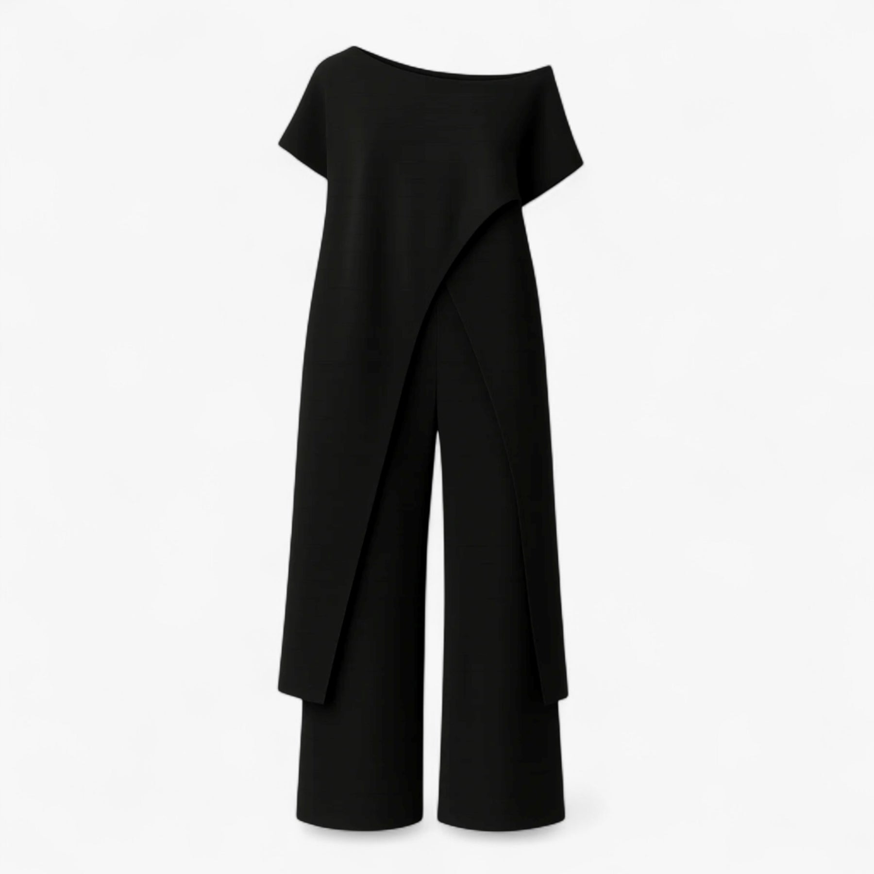 Women's Dress : Pantalon Dames Wit - Tweedelige Set Top in Zwart van Pantino