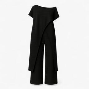 Women's Dress : Pantalon Dames Wit - Tweedelige Set Top in Zwart van Pantino