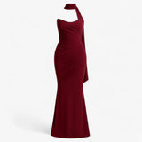 Jupe Femme Bordeaux - Ensemble Deux Pièces avec Top Élégant
