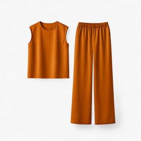 Women Set : Tweedelige Set Dames voor Elegante Gelegenheden - Zwart in Koraal van Pantino