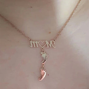 Necklace : Ketting Kinderen Zilver - Baby Voeten Moeder in van Pantino
