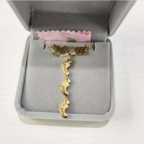 Necklace : Ketting Kinderen Zilver - Baby Voeten Moeder in van Pantino