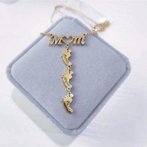 Necklace : Ketting Kinderen Zilver - Baby Voeten Moeder in van Pantino